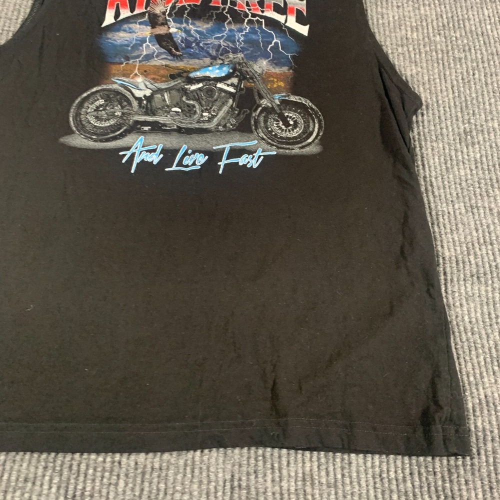 Celebrate Patriotic T Shirt Men's L Black Motorcycle Biker Sleeveless Ride Free - Picture 8 of 11
